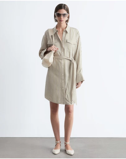 & Other Stories - Tie-Belt Mini Shirt Dress