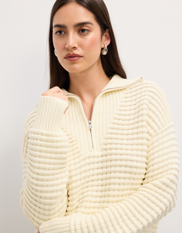The Fated - Ellie Half Zip Knit Jumper