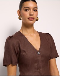 AERE - Luna Linen Tailored Mini Dress