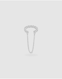 Wanderlust + Co - Pave Drop Chain Silver Ear Cuff