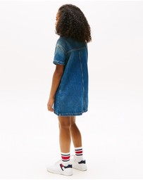 Tommy Hilfiger - Logo Embroidery SS Denim Dress - Teens