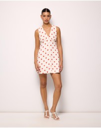 AERE - Ava Polka Dot Linen Mini Dress