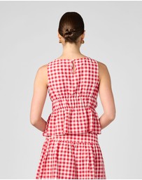 MVN - Gingham Cinched Top