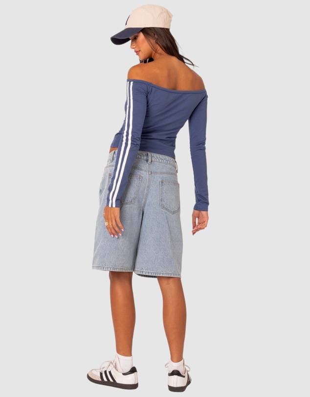EDIKTED - Jacqui Low Rise Denim Bermuda Shorts