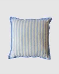 Mosey Me - Butter Blue Seersucker Square Cushion