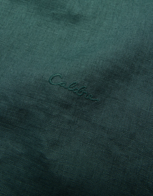 Calibre - Cuff Detail Short Sleeve Linen Shirt Sea Green