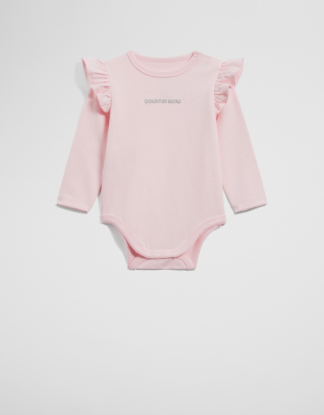 Country Road - Cotton Frill Rib Long Sleeve Bodysuit