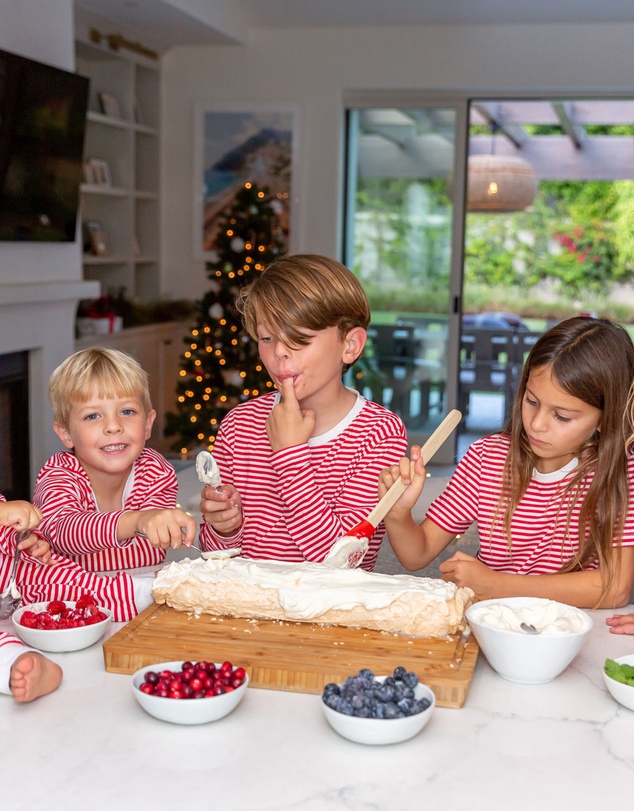 Sant And Abel - Kids Red Stripe Jersey Short PJ Set
