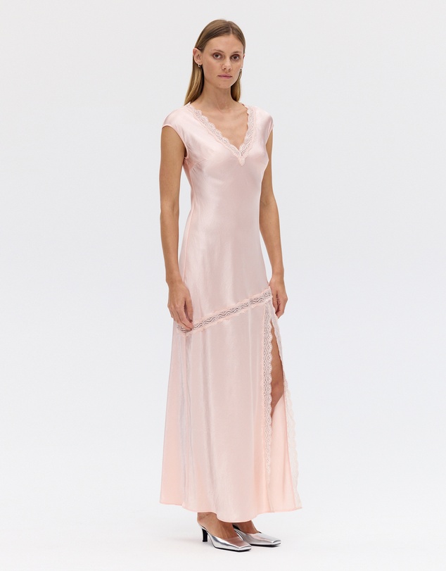 Third Form - Sevin Lace Trim V Neck Dress
