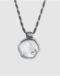Kuzzoi - ICONIC EXCLUSIVE - Necklace Coin Pendant Cross Ancient in 925 Sterling Silver Oxidized