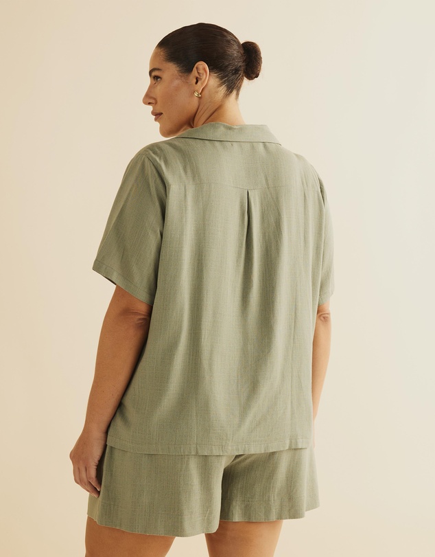 Atmos&Here Curvy - Alis Linen Blend Shirt