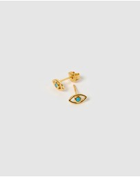 Izoa - Felicia Evil Eye Stud Earrings