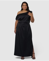 Pink Dusk by Curve Project - Magnetic Satin Maxi Dress