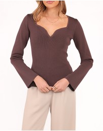 Petal & Pup - Trinity Long Sleeve Top - Chocolate Brown