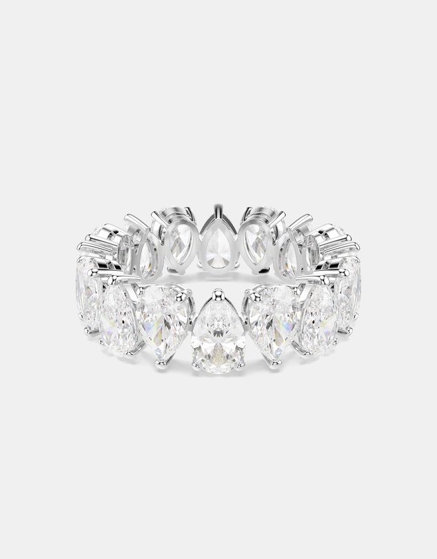 Swarovski - Matrix Vittore Ring, Pear Cut, White, Silver-Tone Finish