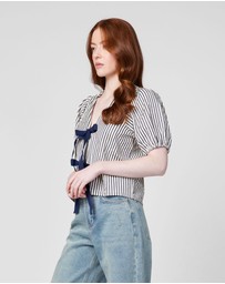 MVN - Stripe Tie Up Top