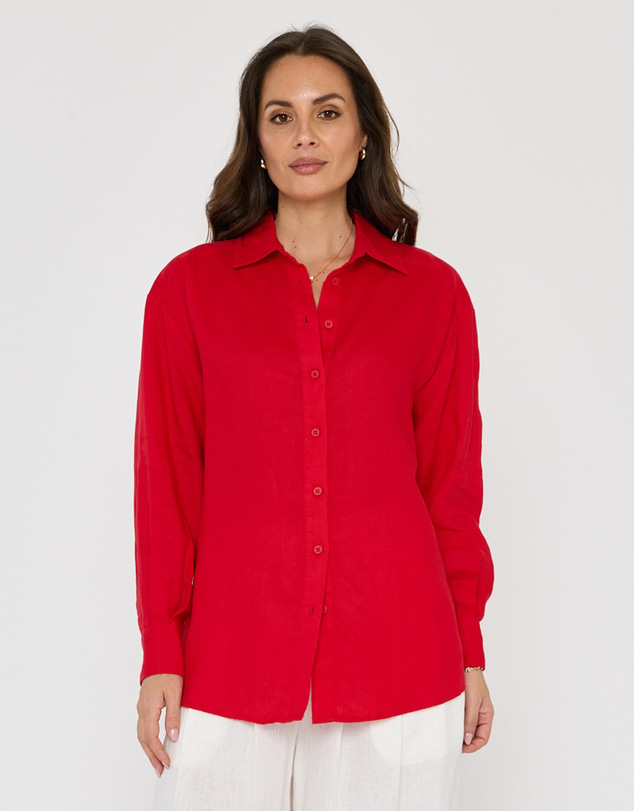 ALEXANDRA - Dune Shirt Red