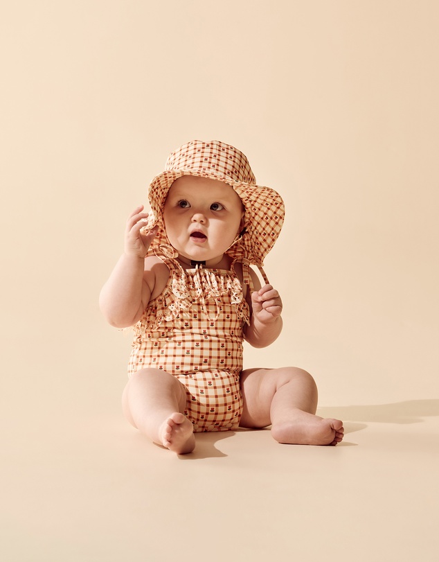 Wilson & Frenchy - Checkerberry Cutwork Swimsuit - Babies-Kids