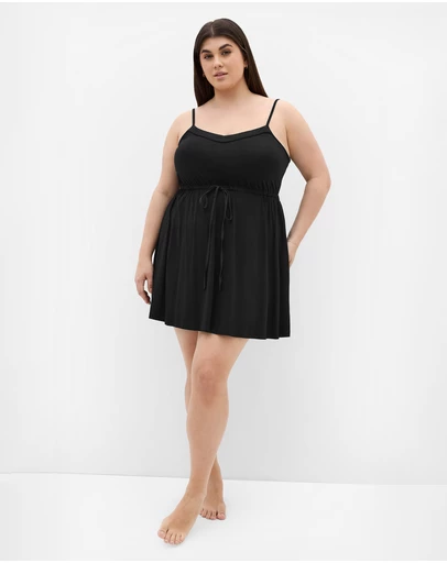 City Chic - Plus size Cara Sleep Chemise - black
