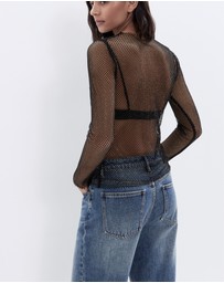 UNISON - Metallic Mesh Top