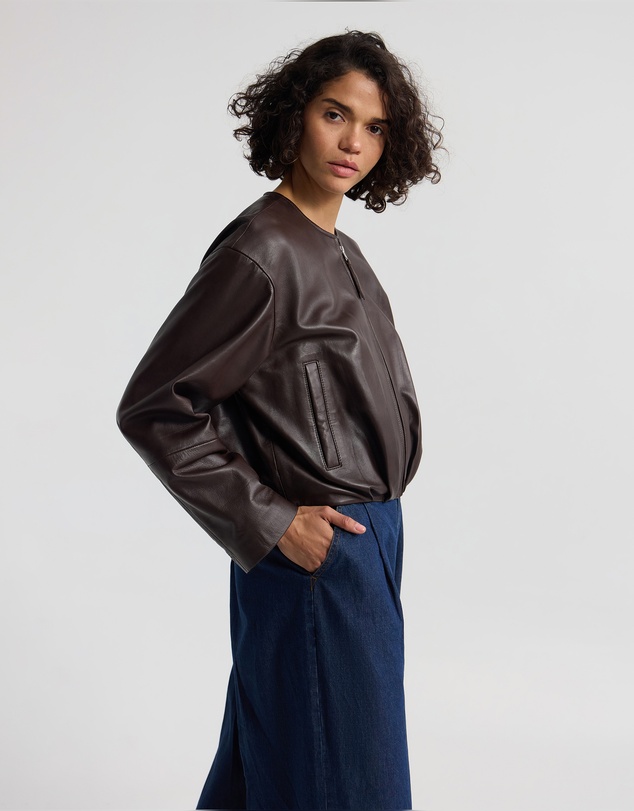 Oxford - Ember Leather Bomber Jacket