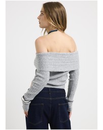 Alice In The Eve - Claudia Off Shoulder Rib Knit Top