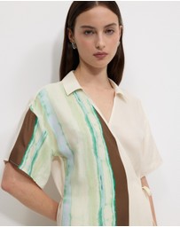 Calli - Stripe Wrap Mini Dress