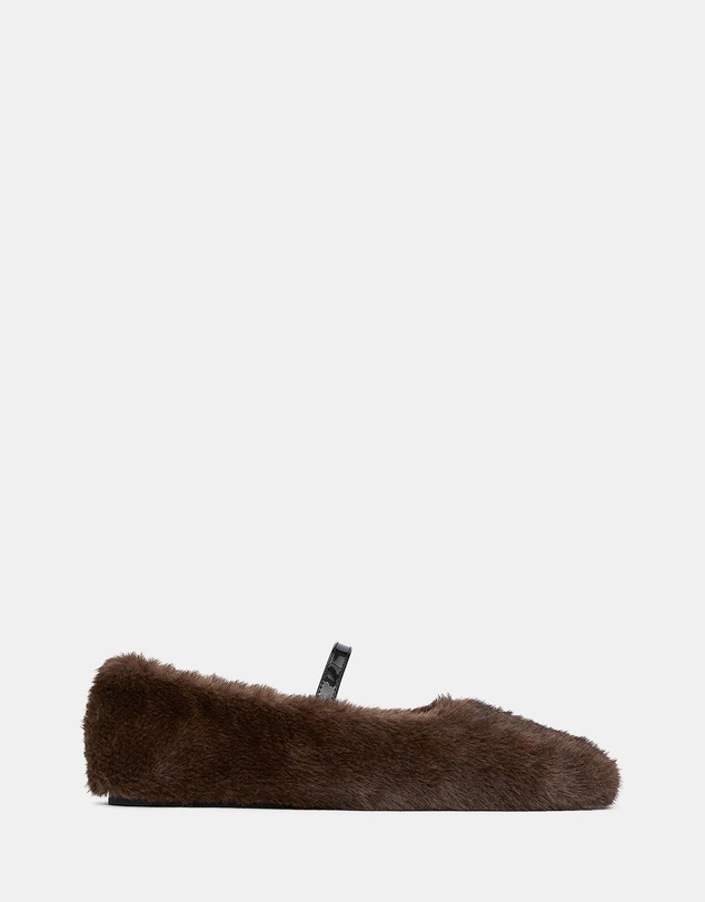 ARKET - Faux-Fur Mary Jane Flats
