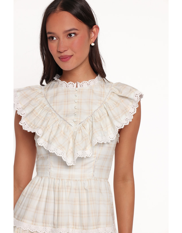 Petal & Pup - Benowa Mini Dress - Butter Yellow Plaid