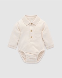 Purebaby - Thick Bodysuit with Collar - Kids-Babies
