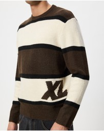 X-Large - Italic Stripe Knit Sweater