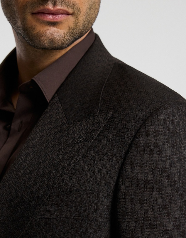 Calibre - Jacquard Wool Suit Jacket Chocolate