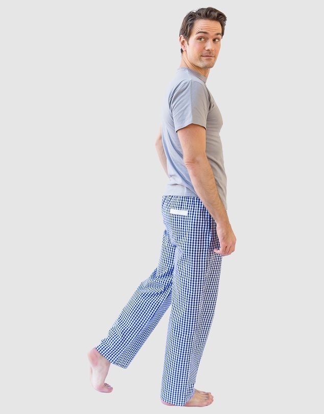 Sant And Abel - Men's Hepburn Gingham Navy PJ Pants