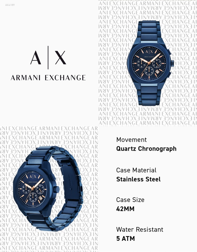 Armani Exchange - Blue Chronograph Watch