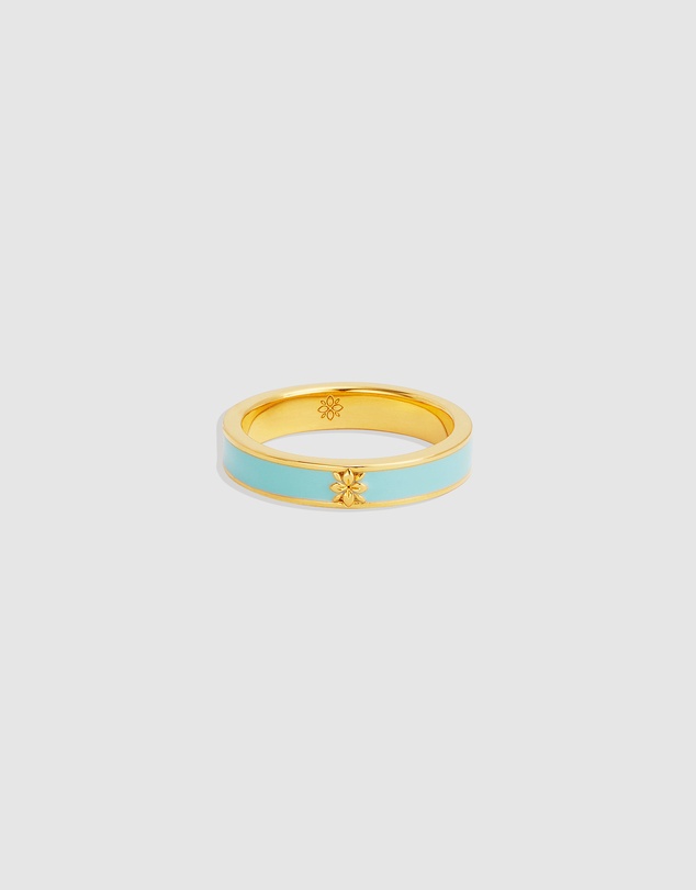 By Charlotte - Born to Bloom Enamel Ring - Cloud Blue
