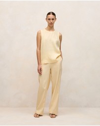 Trenery - Delave Linen Shell Tank in Butter