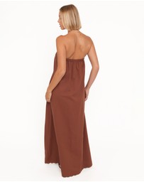 Petal & Pup - Como Strapless Maxi Dress - Brown