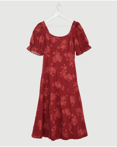 Revibe - Repaired Auguste The Label Carmen Midi Dress - AU 14