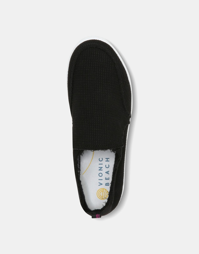 Vionic - Malibu Slip-On Sneaker - Black Waffle Knit