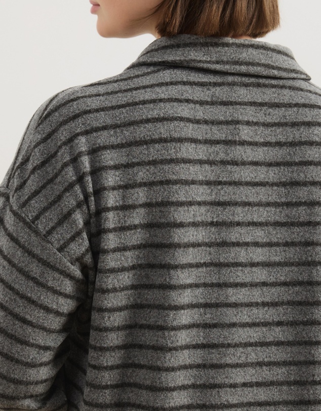 Atmos&Here Curvy - Mirabel Long Sleeve Jersey Polo Top