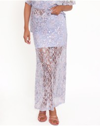Petal & Pup - Yonder Sheer Panel Lace Maxi Skirt - Purple