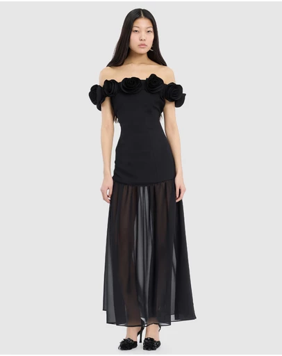 ROTATE - Crepe Maxi Flower Dress