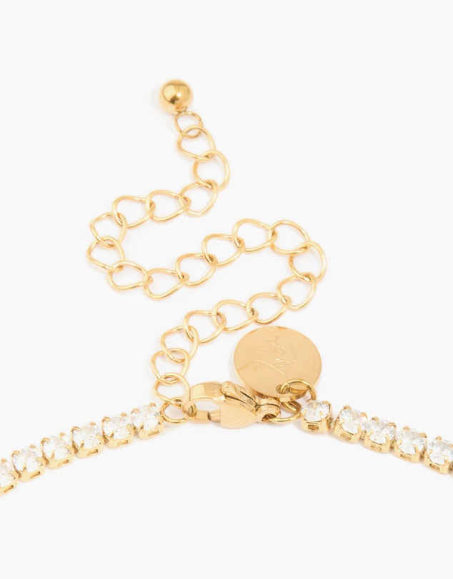 Lovisa - Waterproof Gold Plated Stainless Steel Cubic Zirconia Tennis Necklace