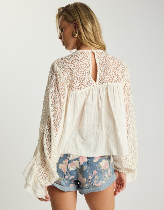 ONE TEASPOON - Willow Haven Frill Longsleeve Blouse - Ivory