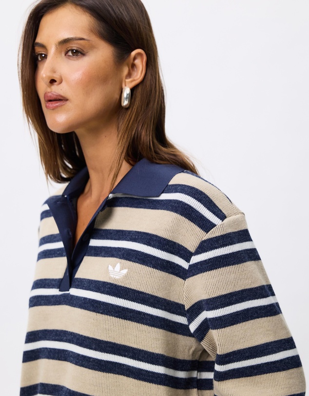 adidas Originals - Stripe Knitted Polo Top