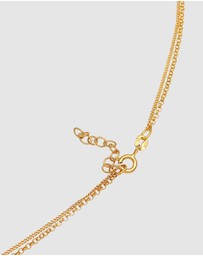 Elli Jewelry - Necklace Layer Disc Plate Hammered in 925 Sterling Silver Gold Plated