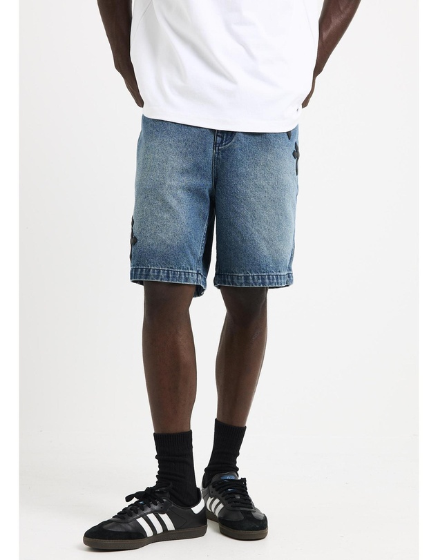Black Noise White Rain - Armour Denim Shorts
