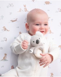 Living Textiles - Organic Bassinet Fitted Sheet - Australiana