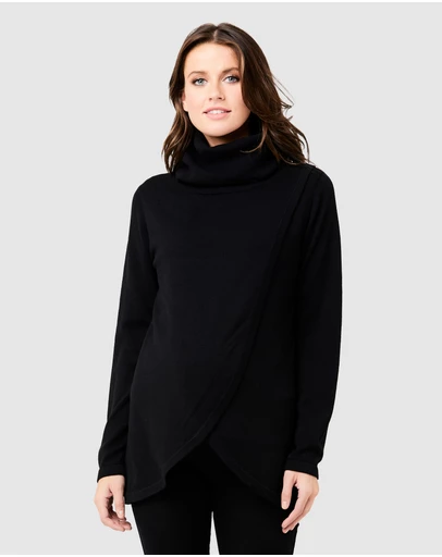 Ripe Maternity - Cowl Neck Nursing Knit