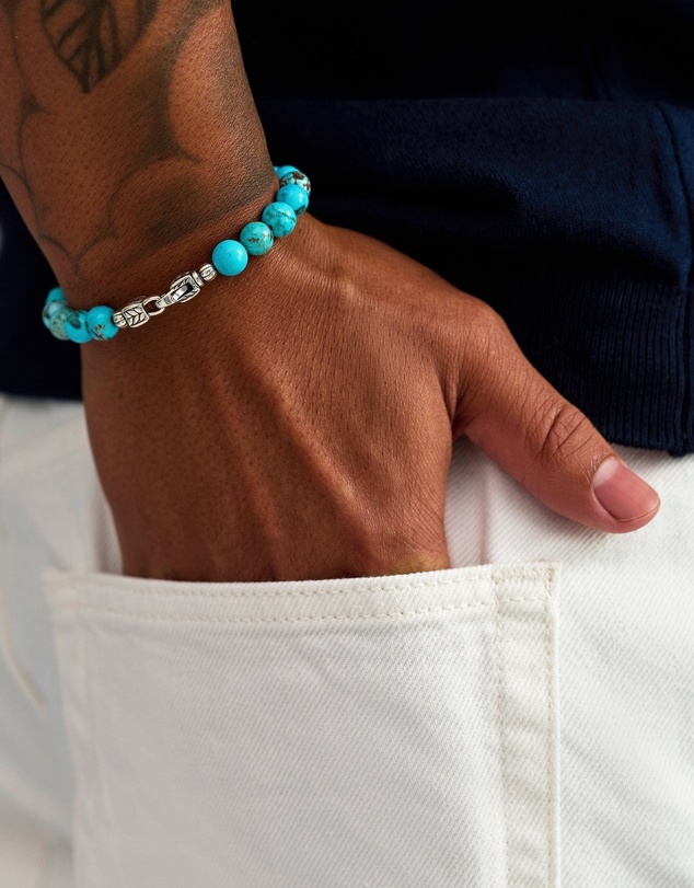 Nialaya Jewellery - Turquoise Healing Bracelet with Silver Lock